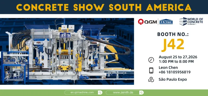 Quangong Machinery kommer att visas upp på Concrete Show i São Paulo, Brasilien – följ med oss ​​för detta stora sydamerikanska industrievenemang.